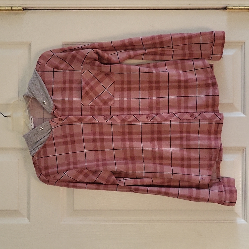 Weekend Edition FLANNEL Hooded Shirt Size Medium